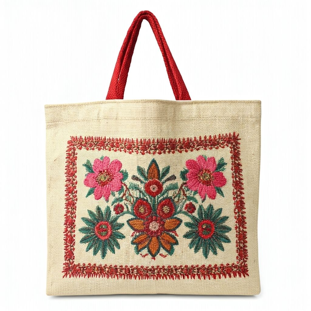 Embroidered Shopping Bag